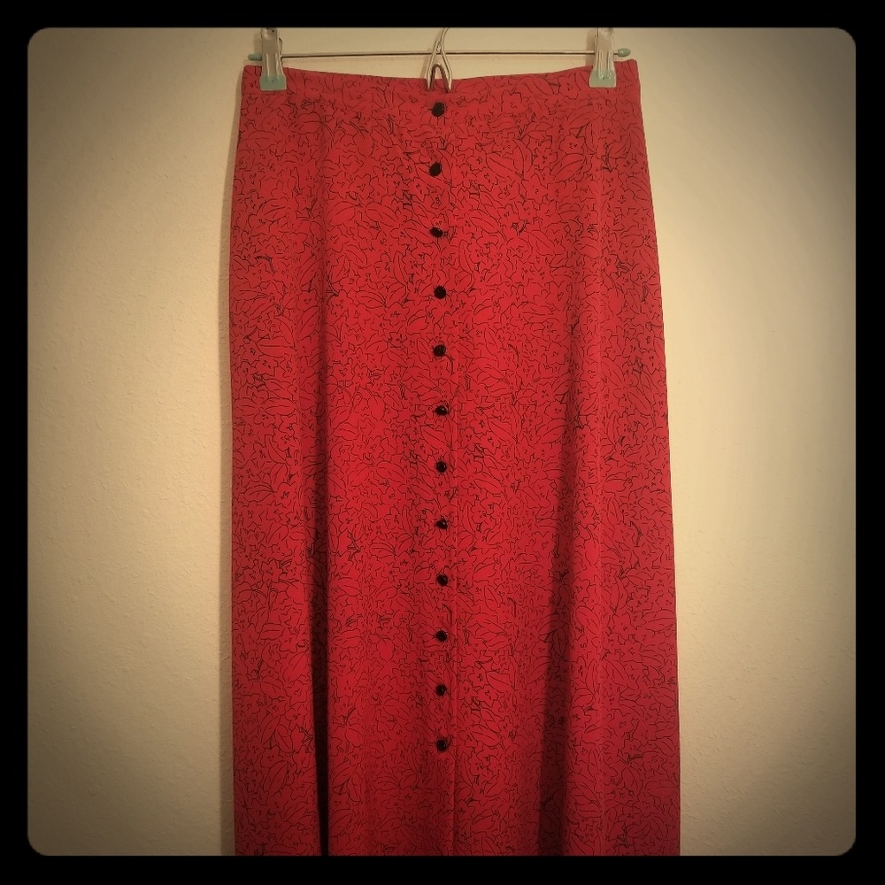 Long red vintage skirt